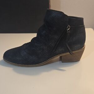 Corky's Suede Metallic Black Ankle Booties NEW